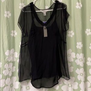 Sheer ladies blouse with camisole